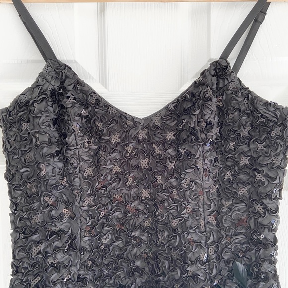 BEBE | Black mini dress with ruffles - Picture 3 of 8